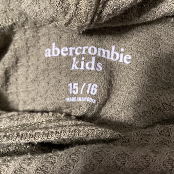 Dark Green Abercrombie Kids Long Sleeve Shirt + Hood - Picture 2 of 2